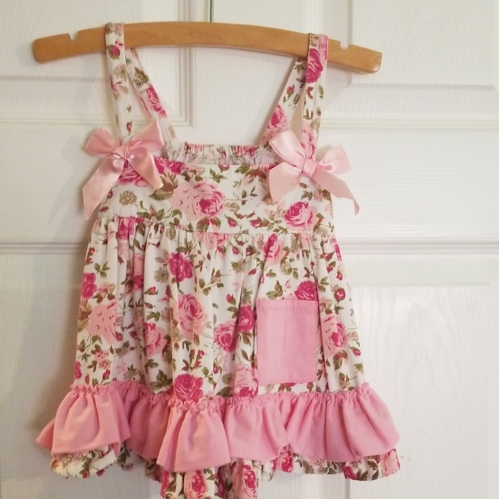 Rose Pattern Summer Baby Outfit